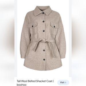 Tall Wool Belted Shacket Coat
